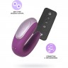 Стимулятор для пар SATISFYER DOUBLE FUN CONNECT APP с пультом ДУ силикон фиолетовый, 9 см 4002460